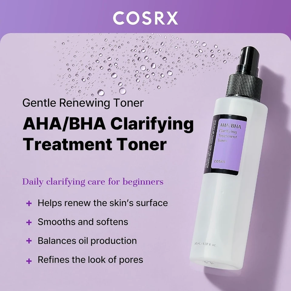 COSRX AHA/BHA Clarifying Treatment Toner, 150ml, for Combination Skin